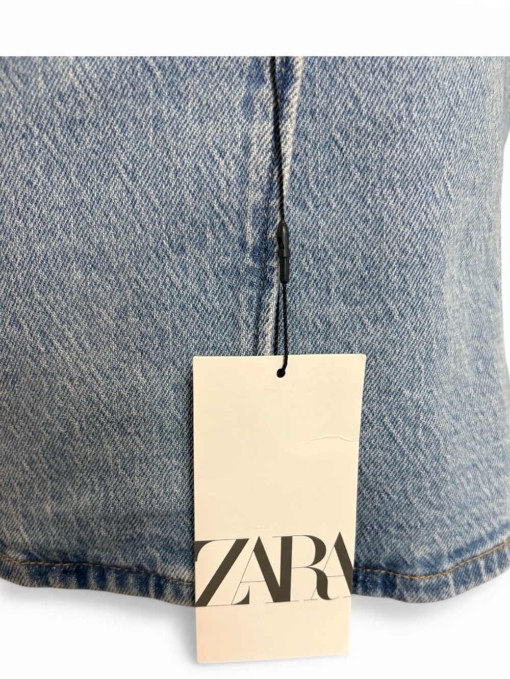 Zara Denim Vest XL BNWT Light Wash Button Front Waistcoat 90s Western - Picture 3 of 9